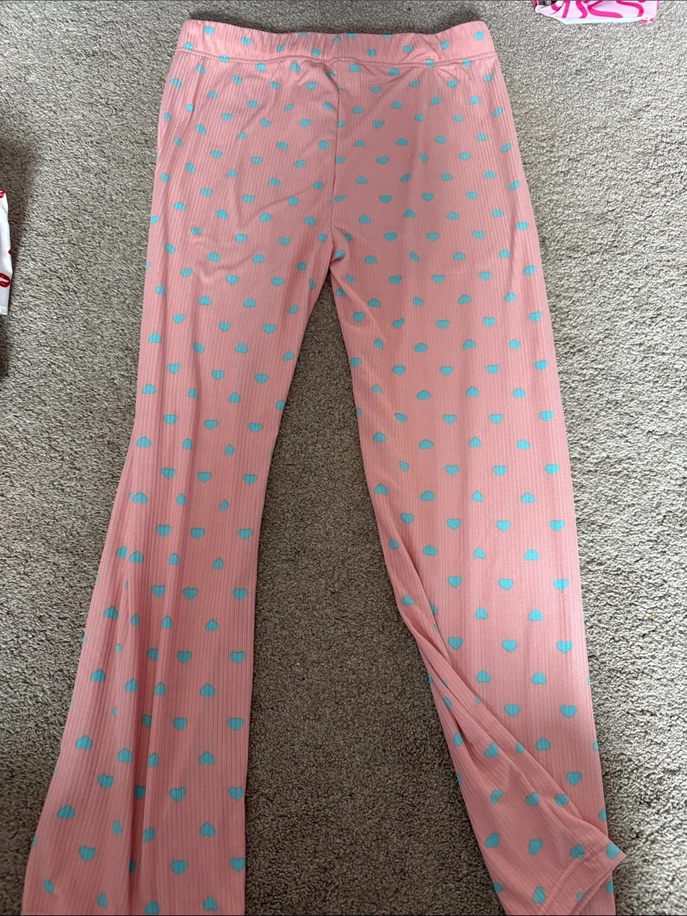 Kids Pink Heart-Print Lounge Pants